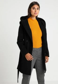Barato ⌛ Anna Field DOUBLE BREASTED COAT WITH HOOD - Abrigo Clásico - Black, Mujer 🤩