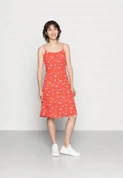 Nuevo 👍 Anna Field STRAPPA FIT AND FLARE - Vestido Informal - Red/white, Mujer ⌛