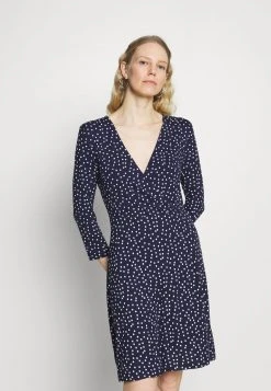 Descuento ⌛ Anna Field Quarter Sleeves Wrap Mini Dress - Vestido Ligero - Dark Blue/white, Mujer 🤩
