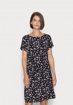 Gran venta ⌛ Anna Field WOVEN 🎉 DRESS BASIC TUNNEL - Vestido Informal - Black/lilac, Mujer 🛒