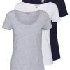 Descuento ✨ Anna Field 3 PACK - Camiseta Básica - White/navy/light Grey Melange, Mujer 👏 -Elegancia Femenina Tienda 21e808f610d143f2bd39a0e5f767f13d