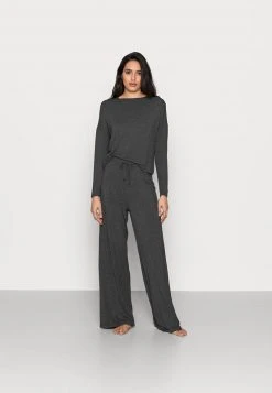 Promoción 🔥 Anna Field JERSEY WIDE LEG PJ SET - Pijama - Dark Grey, Mujer 🛒