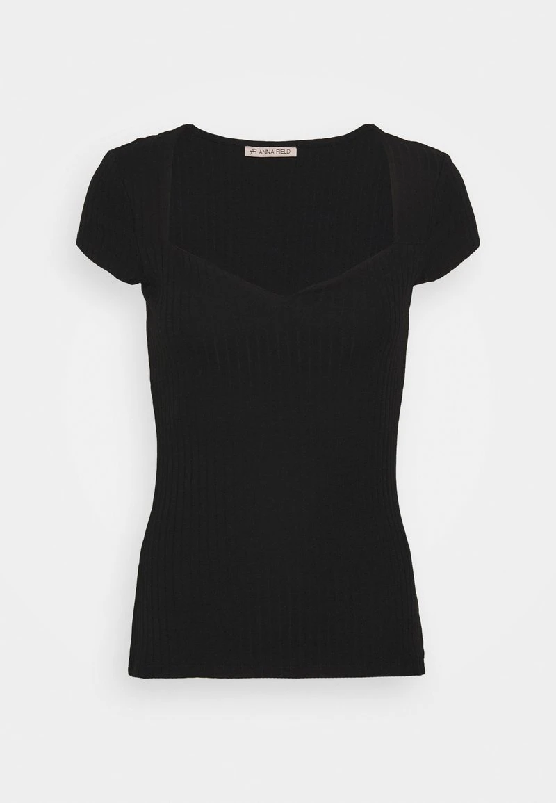 Para estrenar 💯 Anna Field Camiseta Básica - Black, Mujer ❤️ 3 Para estrenar 💯 Anna Field Camiseta Básica - Black, Mujer ❤️
