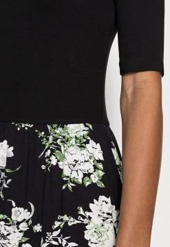 Cupón 🎁 Anna Field BOAT NECK PRINT DRESS WITH SOLID SKIRT - Vestido Ligero - Black, Mujer ✨ -Elegancia Femenina Tienda 2a8135360dfa4b8aa11703050b4b09ea