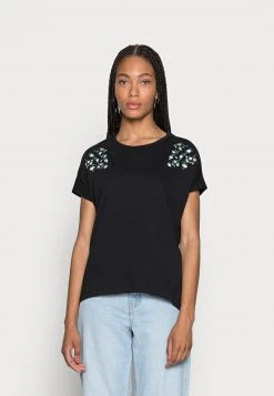 Para estrenar 😀 Anna Field MANDALA DITSY FLOWER SHOULDER TEE - Camiseta Estampada - Black, Mujer 🛒