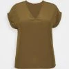 Toma de corriente 🔔 Anna Field Camiseta Básica - Khaki, Mujer ❤️