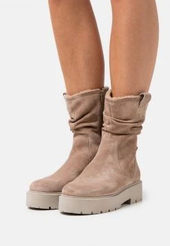 Para estrenar 🧨 Anna Field LEATHER - Botas Con Plataforma - Beige, Mujer 🎉