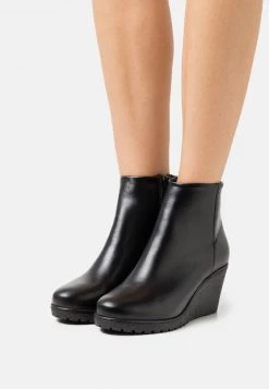 Nuevo 😀 Anna Field LEATHER WINTER BOOT - Wedge Ankle Boots - Botines Bajos - Black, Mujer 🌟