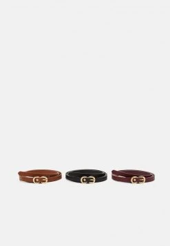 Descuento ✔️ Anna Field 3 PACK - Cinturón - Black/bordeaux/cognac, Mujer 👍