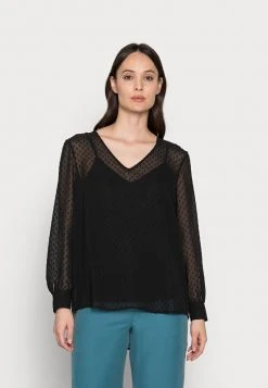 Toma de corriente ✨ Anna Field V Neck Blouse - Blusa - Black, Mujer ⭐