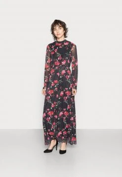 Promoción ⭐ Anna Field MAXI HIGH NECK 🤩 DRESS - Vestido Largo - Black/orange, Mujer ✔️