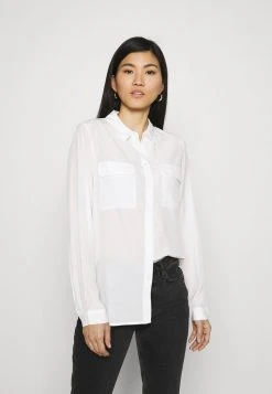Presupuesto ✨ Anna Field Basic Blouse With Front Pockets - Camisa - Offwhite, Mujer ⌛
