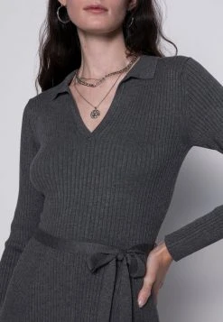 Toma de corriente 💯 Anna Field POLO MIDI 👍 DRESS - Vestido De Punto - Mottled Dark Grey, Mujer ✔️ -Elegancia Femenina Tienda 75cb1ce2db1b49728c9c9538ba0d75ab
