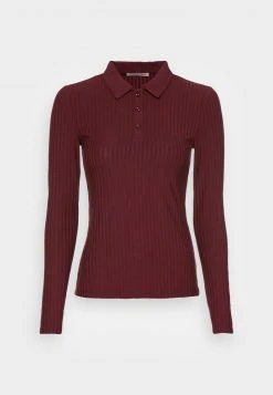 Mejor precio 🌟 Anna Field RIBBED POLO LONGSLEEVE - Camiseta De Manga Larga - Dark Red, Mujer 🔥 -Elegancia Femenina Tienda 7b605d423b444246bec8aaa513ccd0cd