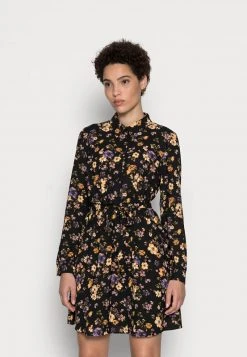 Toma de corriente 💯 Anna Field BELTED BLOUSE DRESS - Vestido Camisero - Black/lilac, Mujer 😀