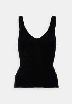 Gran venta 🔔 Anna Field V NECK PANEL TOP - Top - Black, Mujer ⌛