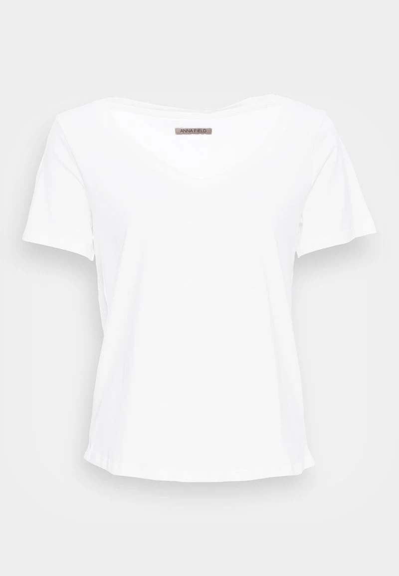 Toma de corriente ⌛ Anna Field Camiseta Básica - White, Mujer ⌛ 6 Toma de corriente ⌛ Anna Field Camiseta Básica - White, Mujer ⌛ - Imagen 4