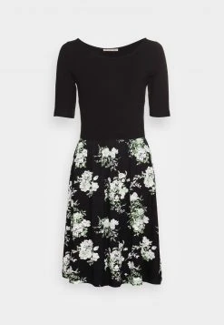 Cupón 🎁 Anna Field BOAT NECK PRINT DRESS WITH SOLID SKIRT - Vestido Ligero - Black, Mujer ✨ -Elegancia Femenina Tienda 9252c47fde7f4a238c8478ebd58c606a