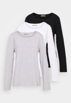 Venta express ⭐ Anna Field 3 PACK - Camiseta De Manga Larga - Black/white/mottled Light Grey, Mujer 🔥 -Elegancia Femenina Tienda 961352bddf144aa8ae41be158008bf1b