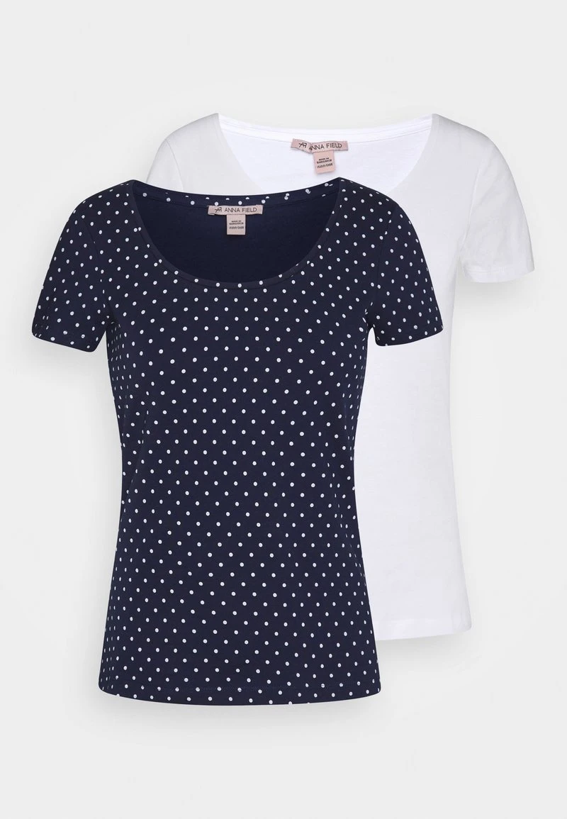 Lo mas barato 😍 Anna Field 2ER PACK - Camiseta Estampada - Navy/white, Mujer 👍 3 Lo mas barato 😍 Anna Field 2ER PACK - Camiseta Estampada - Navy/white, Mujer 👍