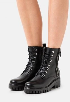 Descuento 🎉 Anna Field LEATHER - Botines Con Cordones - Black, Mujer ❤️