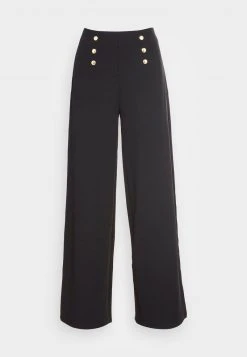 Nuevo ✨ Anna Field BUTTON WAIST WIDE LEG PANTS - Pantalones - Black, Mujer 🥰 -Elegancia Femenina Tienda a4789d84cbc0447eb7ec484092525895