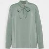 Descuento 👏 Anna Field Pussy Bow Blouse - Blusa - Green, Mujer ✔️