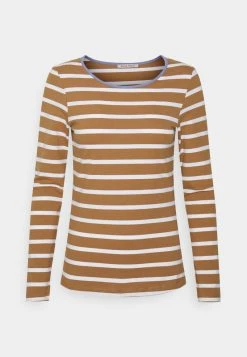 ofertas 😍 Anna Field STRIPEY CONTRAST - Camiseta De Manga Larga - Brown, Mujer 💯