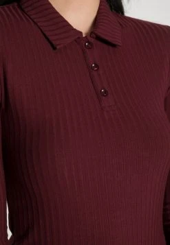 Mejor precio 🌟 Anna Field RIBBED POLO LONGSLEEVE - Camiseta De Manga Larga - Dark Red, Mujer 🔥 -Elegancia Femenina Tienda b59db13e636b4b63a1a7c0bc4a03ee9f