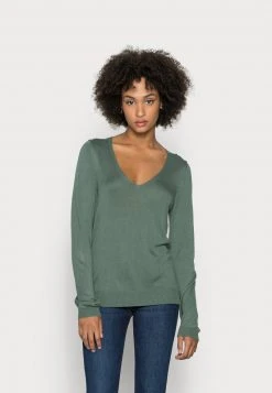 Comprar 🔔 Anna Field OPEN V NECK JUMPER - Jersey De Punto - Green, Mujer 🎁