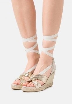 Nuevo ❤️ Anna Field LEATHER - ✔️ Sandalias De Cuña - Gold, Mujer ⭐