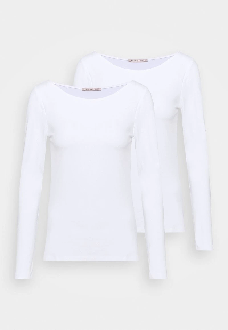 Presupuesto ✨ Anna Field 2 PACK - Camiseta De Manga Larga - White, Mujer ⭐ 3 Presupuesto ✨ Anna Field 2 PACK - Camiseta De Manga Larga - White, Mujer ⭐