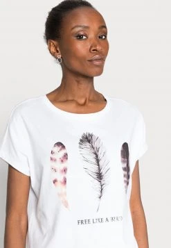 Venta al por mayor ✨ Anna Field FRANCESCA FREE LIKE A BIRD FEATHER TEE - Camiseta Estampada - White, Mujer ❤️ -Elegancia Femenina Tienda c9fd1cb791324504837839dc51a768d8