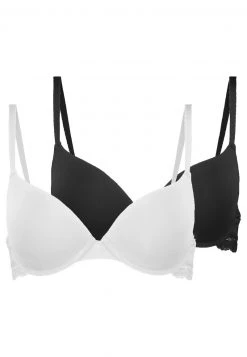 10 mejores 🥰 Anna Field NADINE 2PP TSHIRT BRA PLAIN MICRO W LACE WING - Sujetador Básico - Black/white, Mujer ❤️