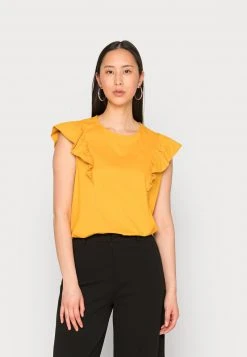 Presupuesto 🛒 Anna Field Camiseta Básica - Dark Yellow, Mujer ⌛