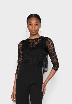 Lo mas barato ✨ Anna Field Occasion SET - Detacheable Lace Top With V Neck Sleeveless Jumpsuit - Mono - Black, Mujer ❤️