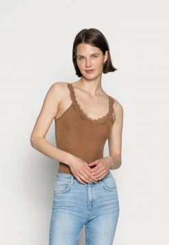 Mejor trato ✔️ Anna Field SCALLOP LACE - Top - Brown, Mujer 🔥
