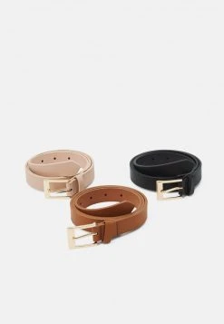 Venta al por mayor 🔔 Anna Field 3 PACK - Cinturón - Black/cognac/pink, Mujer 🤩