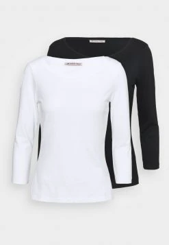 Venta express ⌛ Anna Field 2 PACK - Camiseta De Manga Larga - White/black, Mujer 🌟 -Elegancia Femenina Tienda e9103d8e05a6451786eb0ce01a8aec49