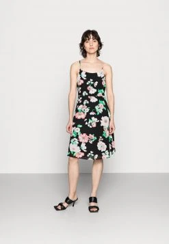 Toma de corriente 🧨 Anna Field STRAPPA FIT AND FLARE - Vestido Informal - Black/pink, Mujer 🛒